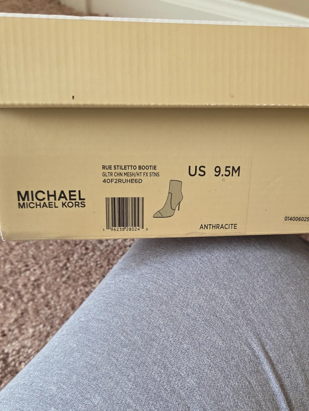 Michael Kors Silver Rhinestone Pointed-Toe Stiletto Ankle Booties
